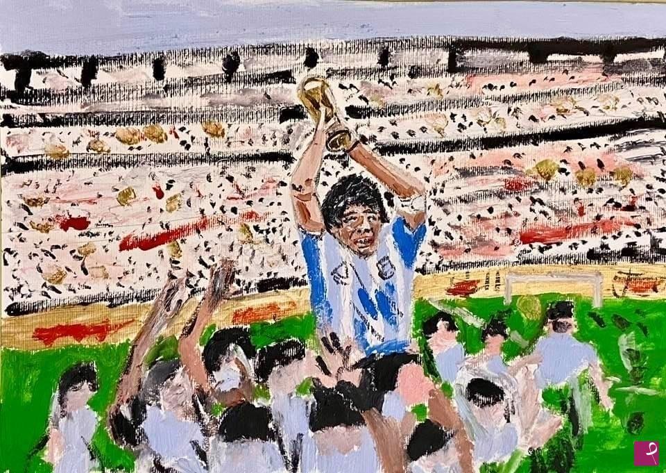 quadri in vendita online - Estadio Atzeca 1986