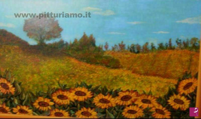 quadri in vendita online - estate con i girasoli