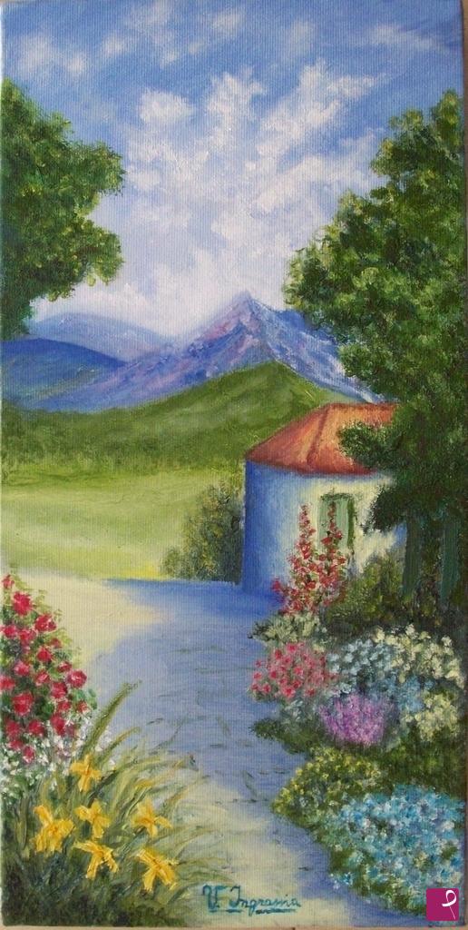 quadri in vendita online - estate in cortile