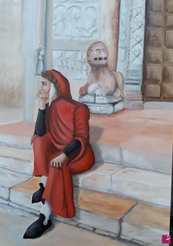 quadri in vendita online - Estemporanea pittura Verona - Sulle orme di Dante