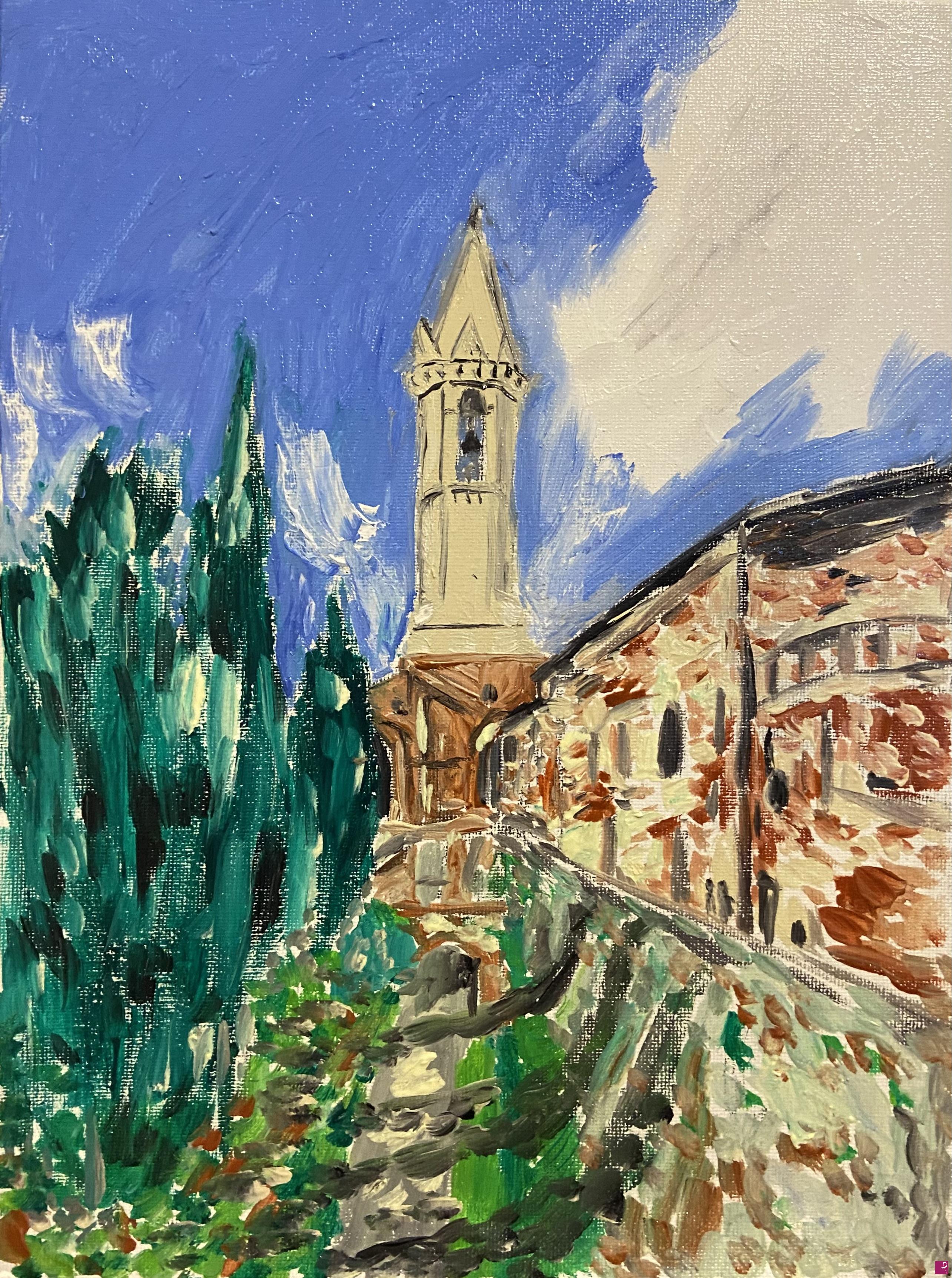 quadri in vendita online - Esterno cattedrale Pienza 