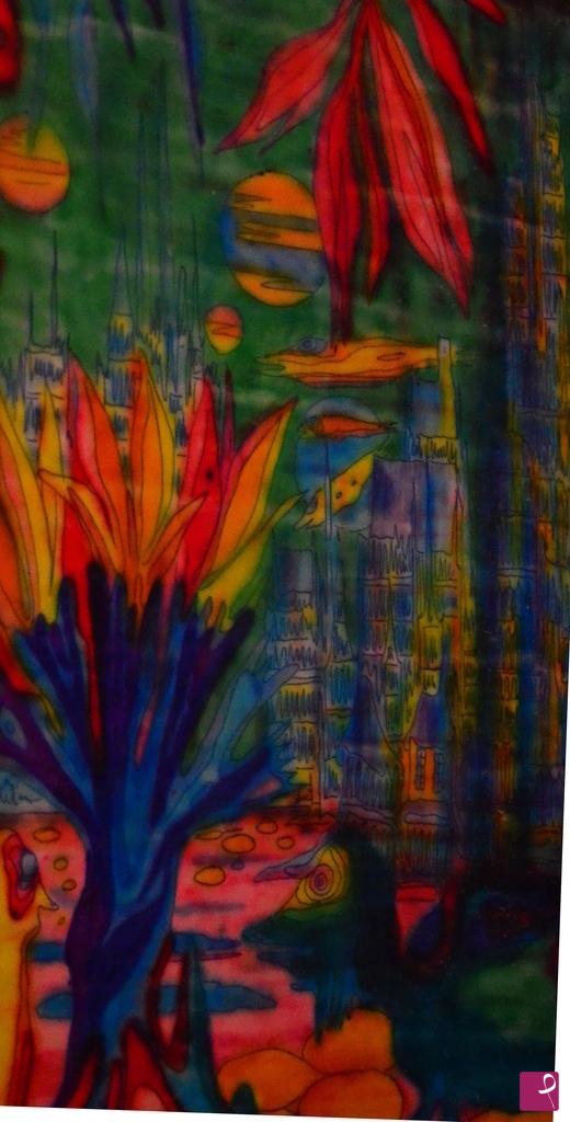 quadri in vendita online - ESUBERANZA DI FIORI ASTRALI CHE NASCONDE DORATI PALAZZI IN STILE GOTICO FIAMMEGGIANTE