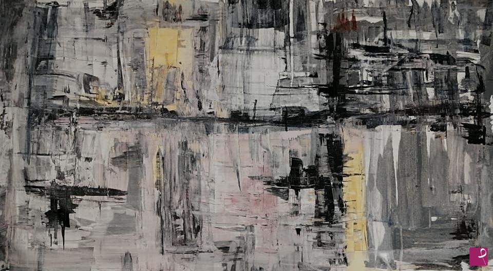 quadri in vendita online - Eternal skyscraper Dipinto su tela originale quadro grande moderno Lovisi Valter 150 x 80 datato 2021