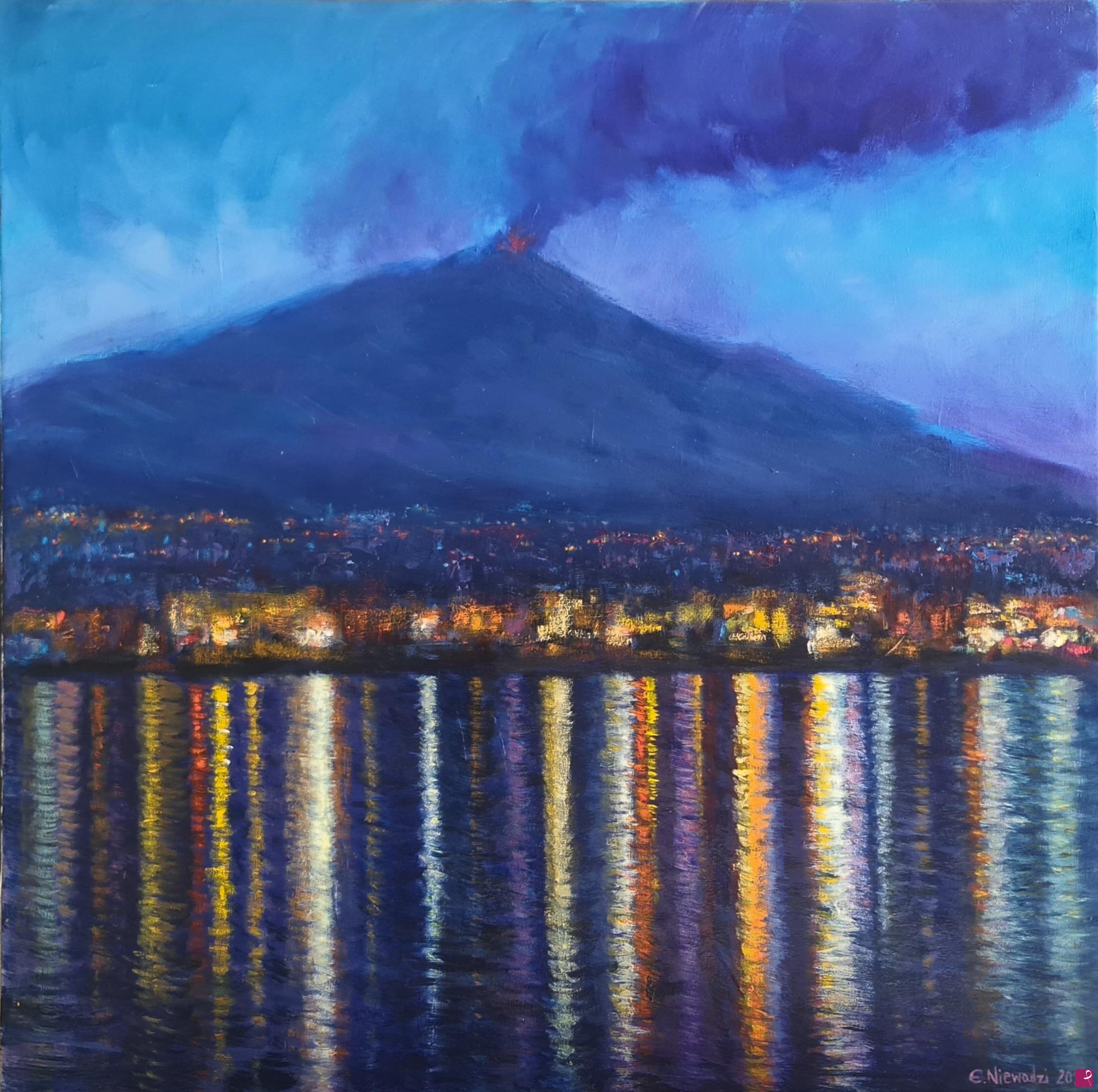 quadri in vendita online - Etna e riflessi di luce