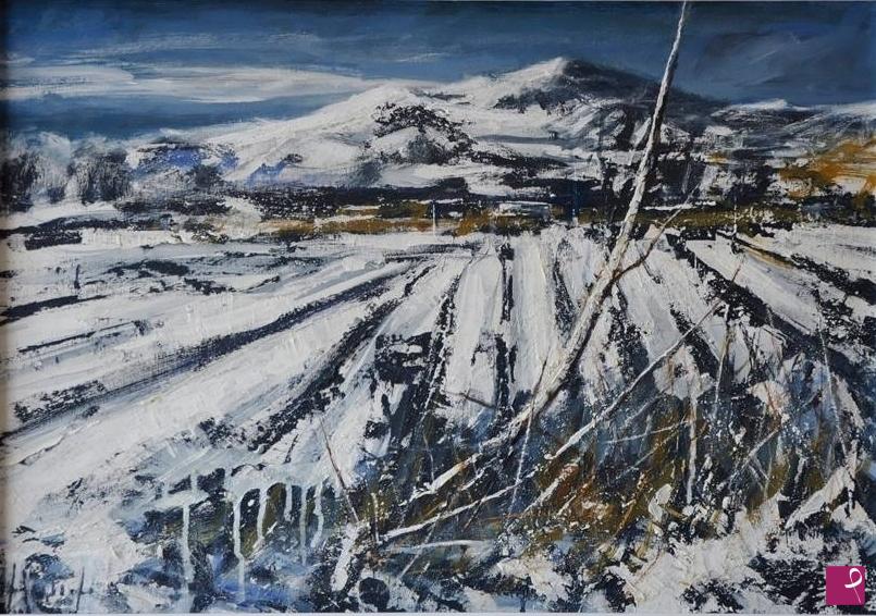 quadri in vendita online - Etna innevata