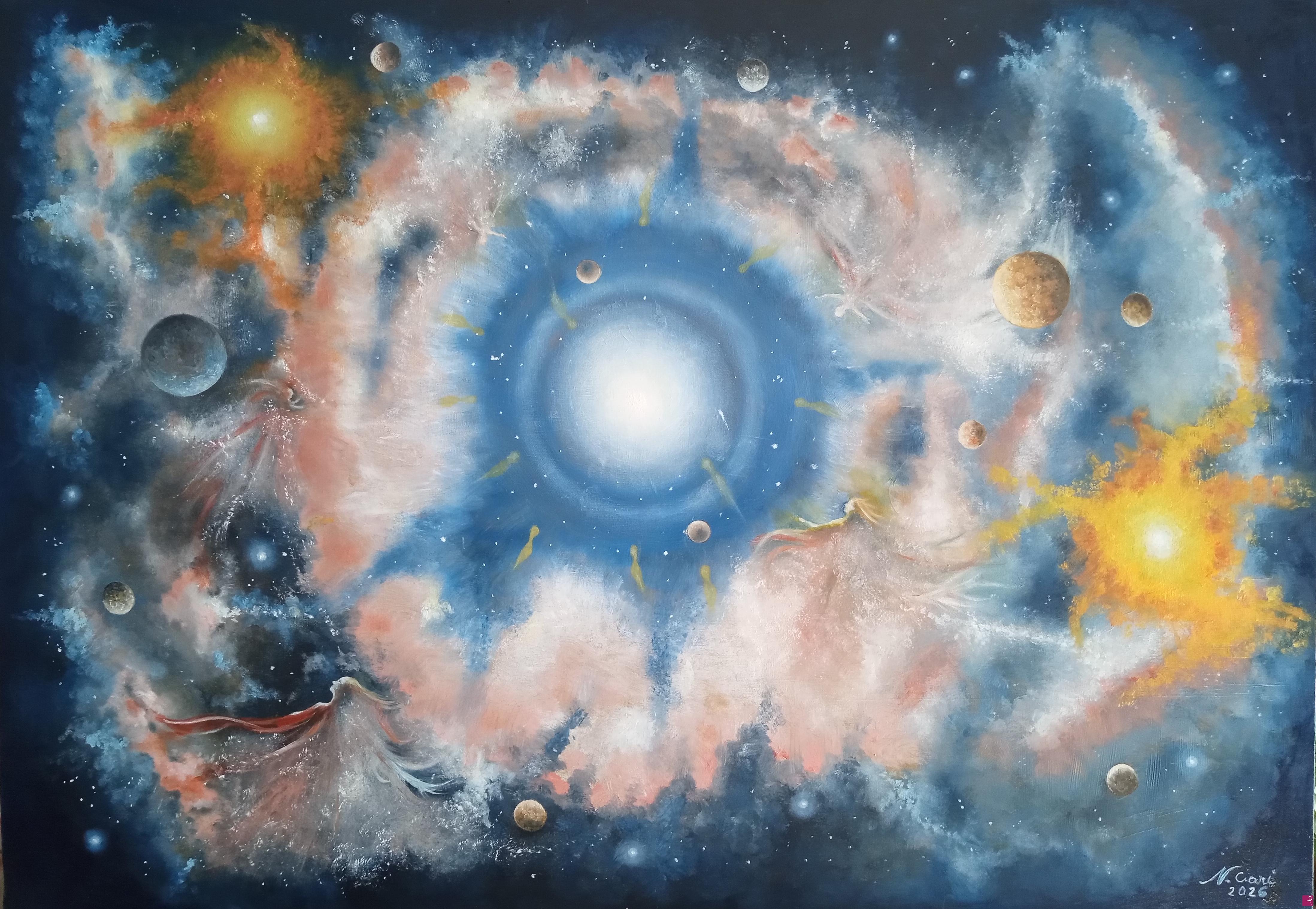 quadri in vendita online - Evoluzione quantistica:il ciclo eterno della coscienza.