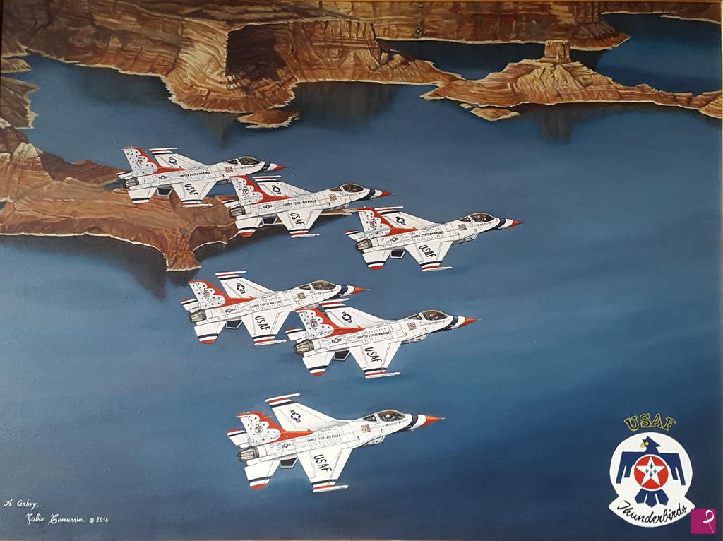 quadri in vendita online - F-16 Thunderbirds su Canyonland