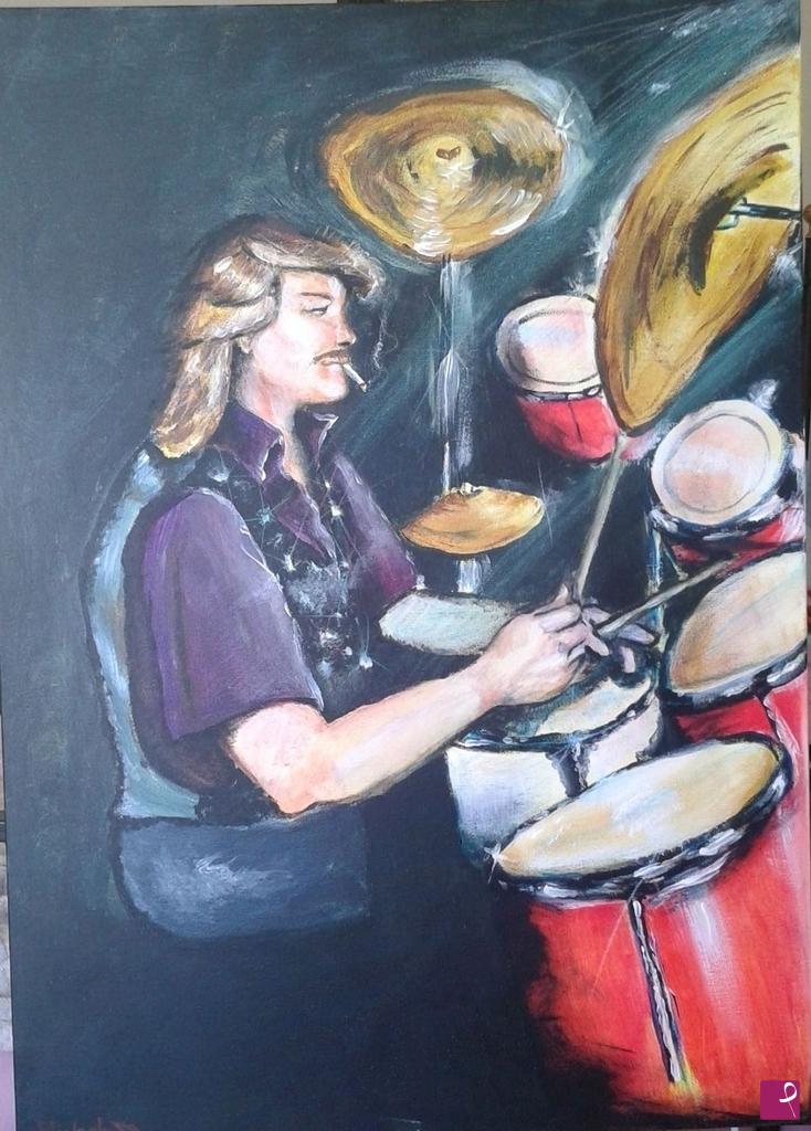 quadri in vendita online - Fabio & the drum set