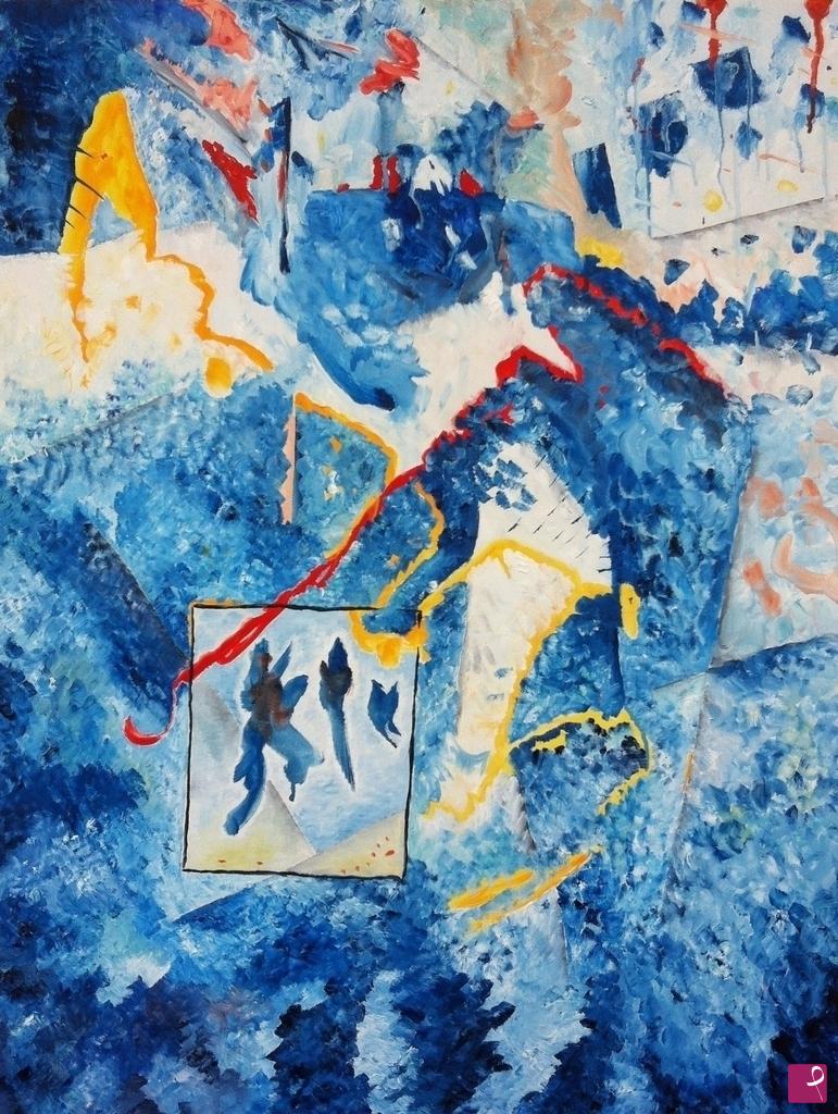 quadri in vendita online - Fairytale figures (H.C.A.) in abstract context