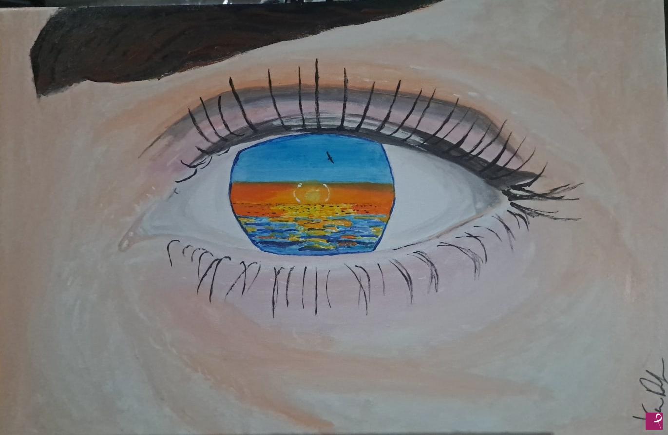 quadri in vendita online - "Falling into your oceans eyes"