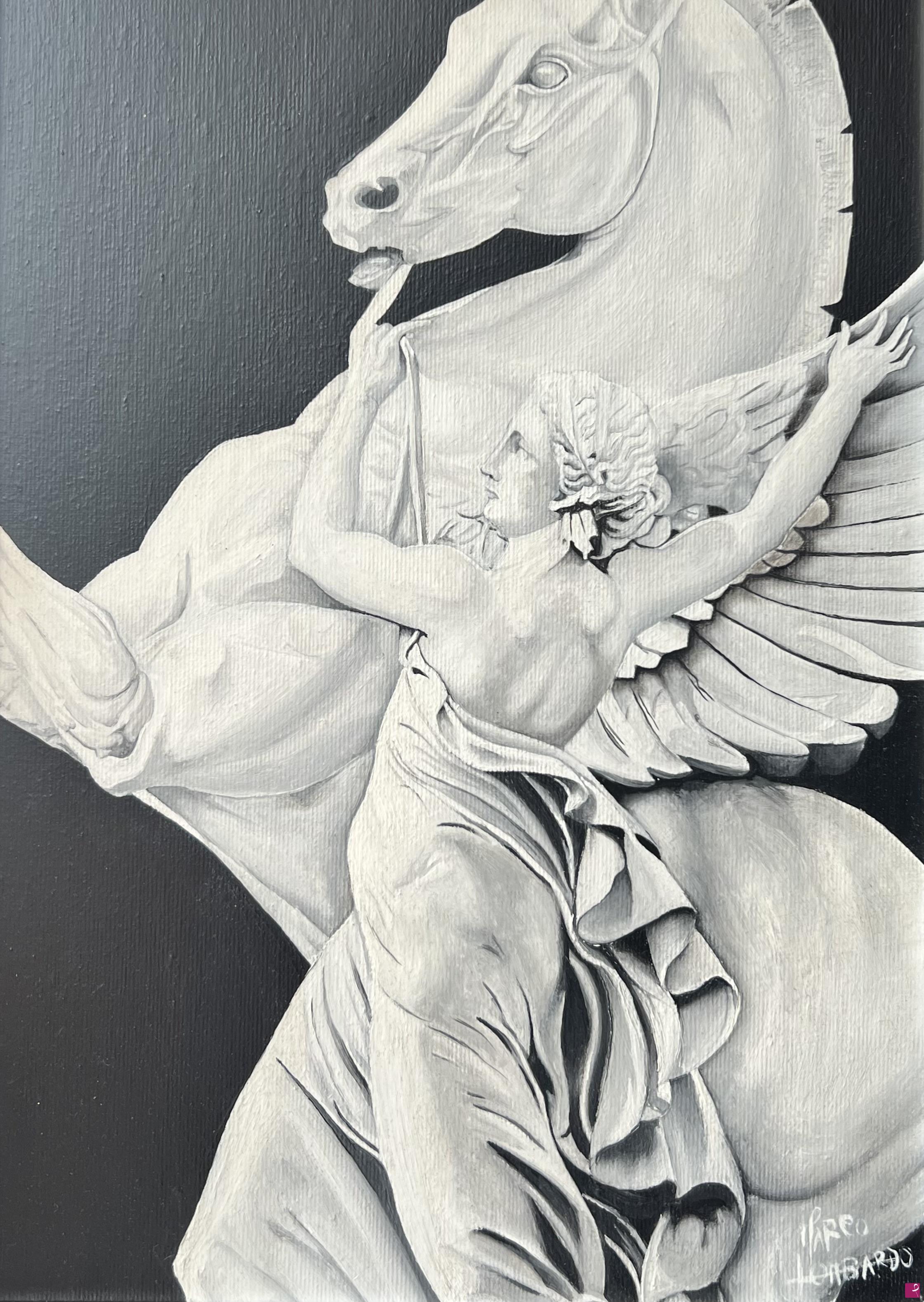 quadri in vendita online - Fame tenendo Pegaso