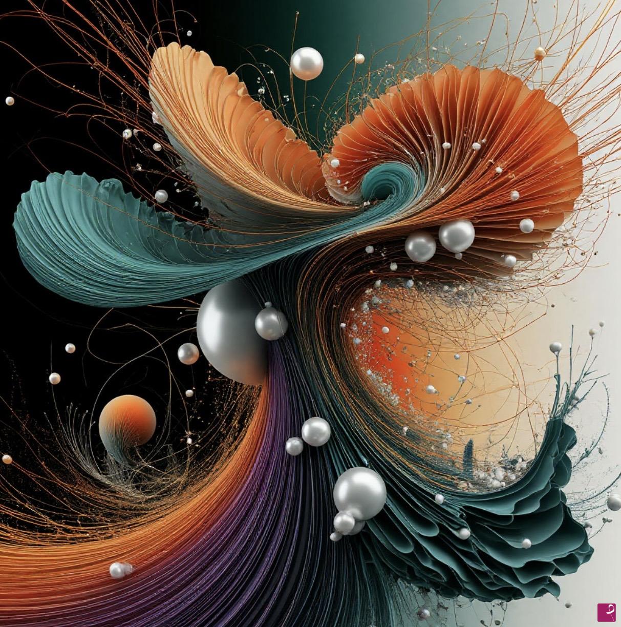 quadri in vendita online - Fan-shaped multi-planar flower