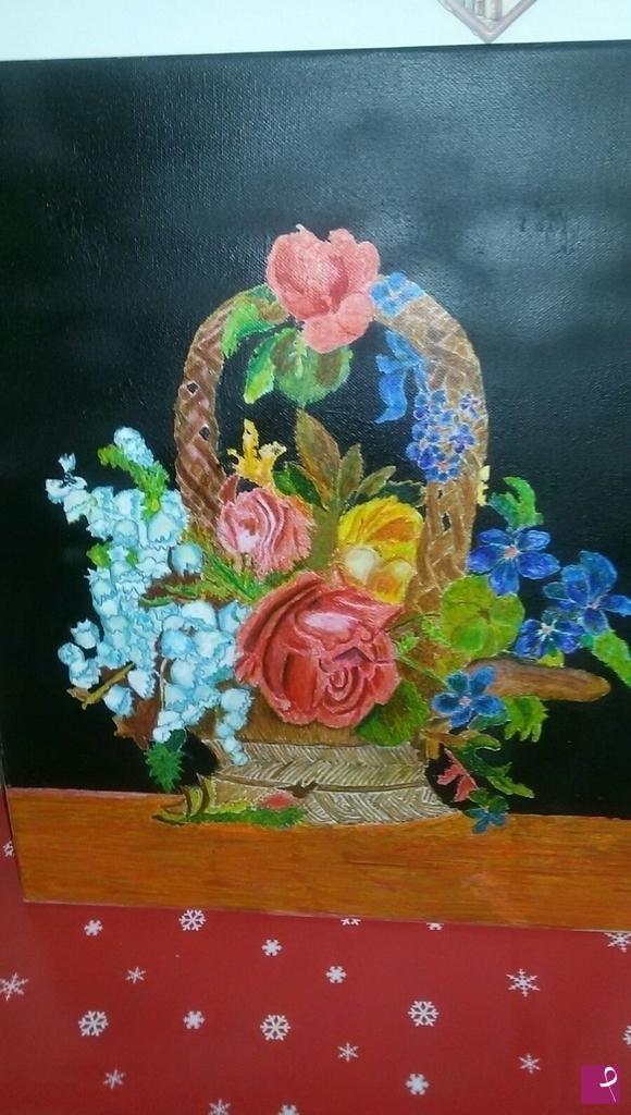 quadri in vendita online - Fantasia di fiori in cesto