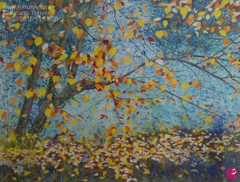 quadri in vendita online - fantasia di foglie d'autunno