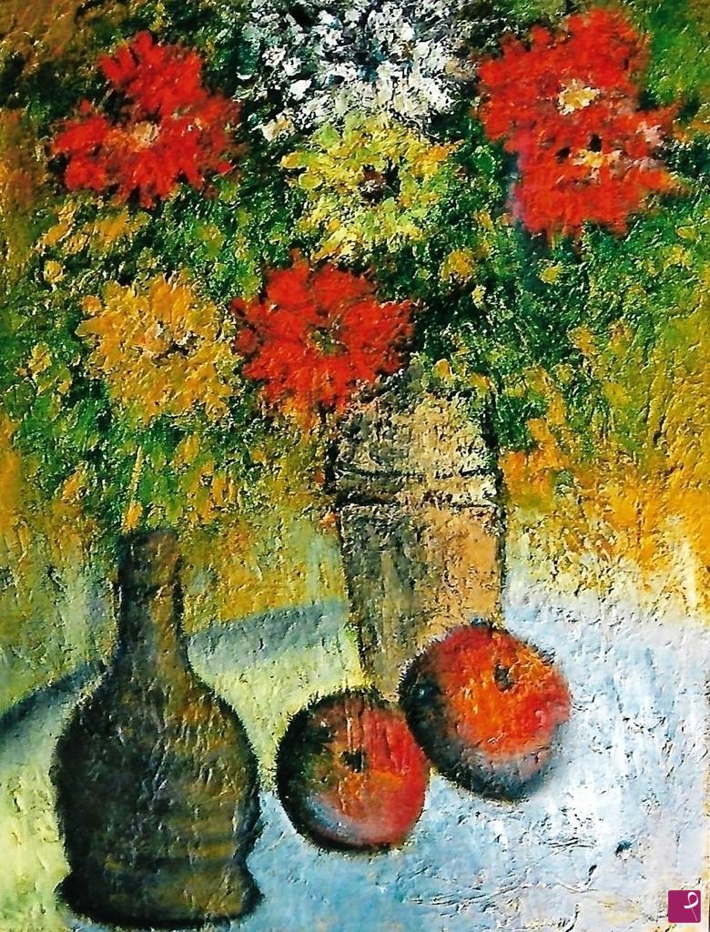 quadri in vendita online - Fantasia di terracotta e mele