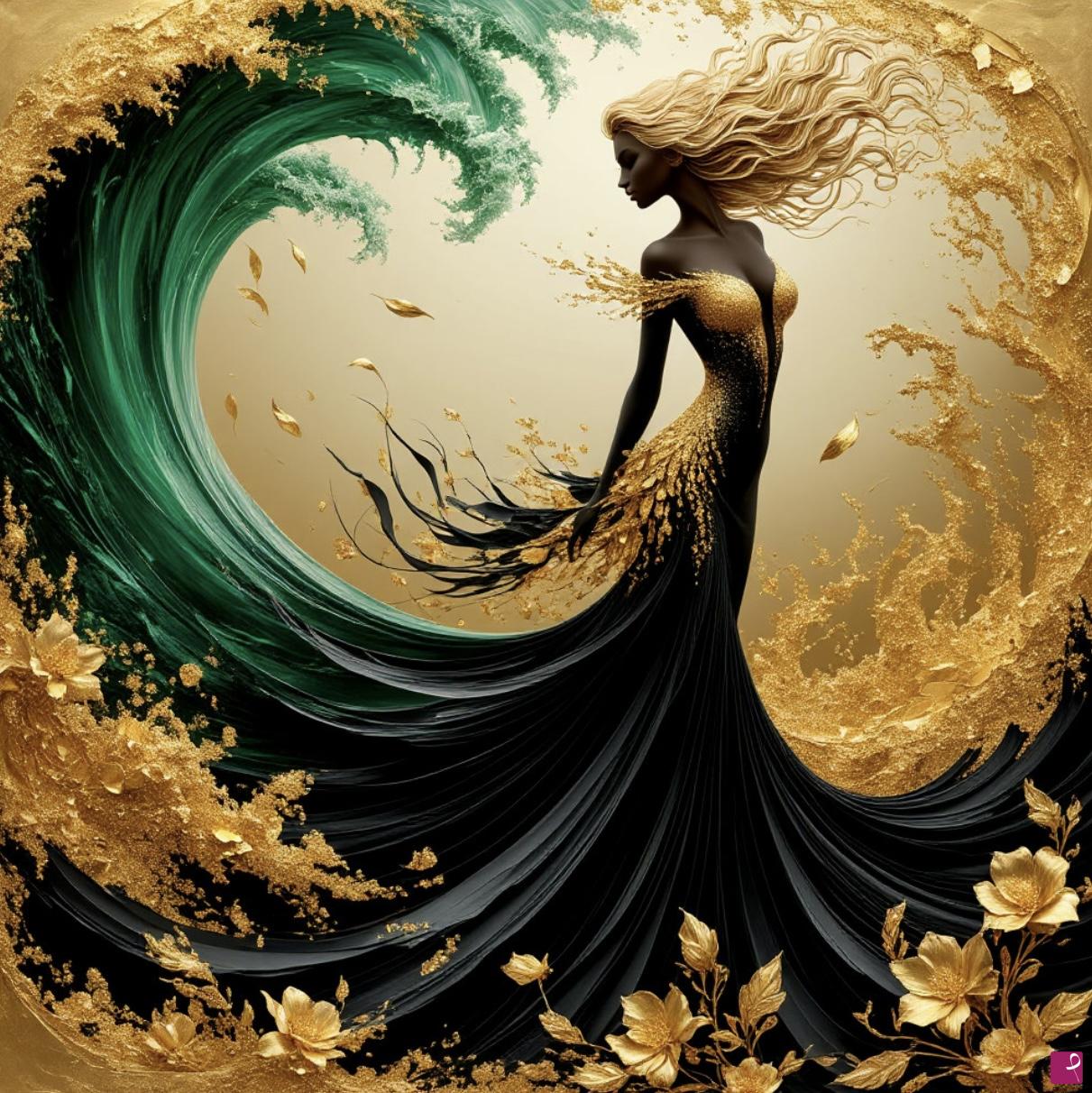 quadri in vendita online - Fantastic Gold Lady