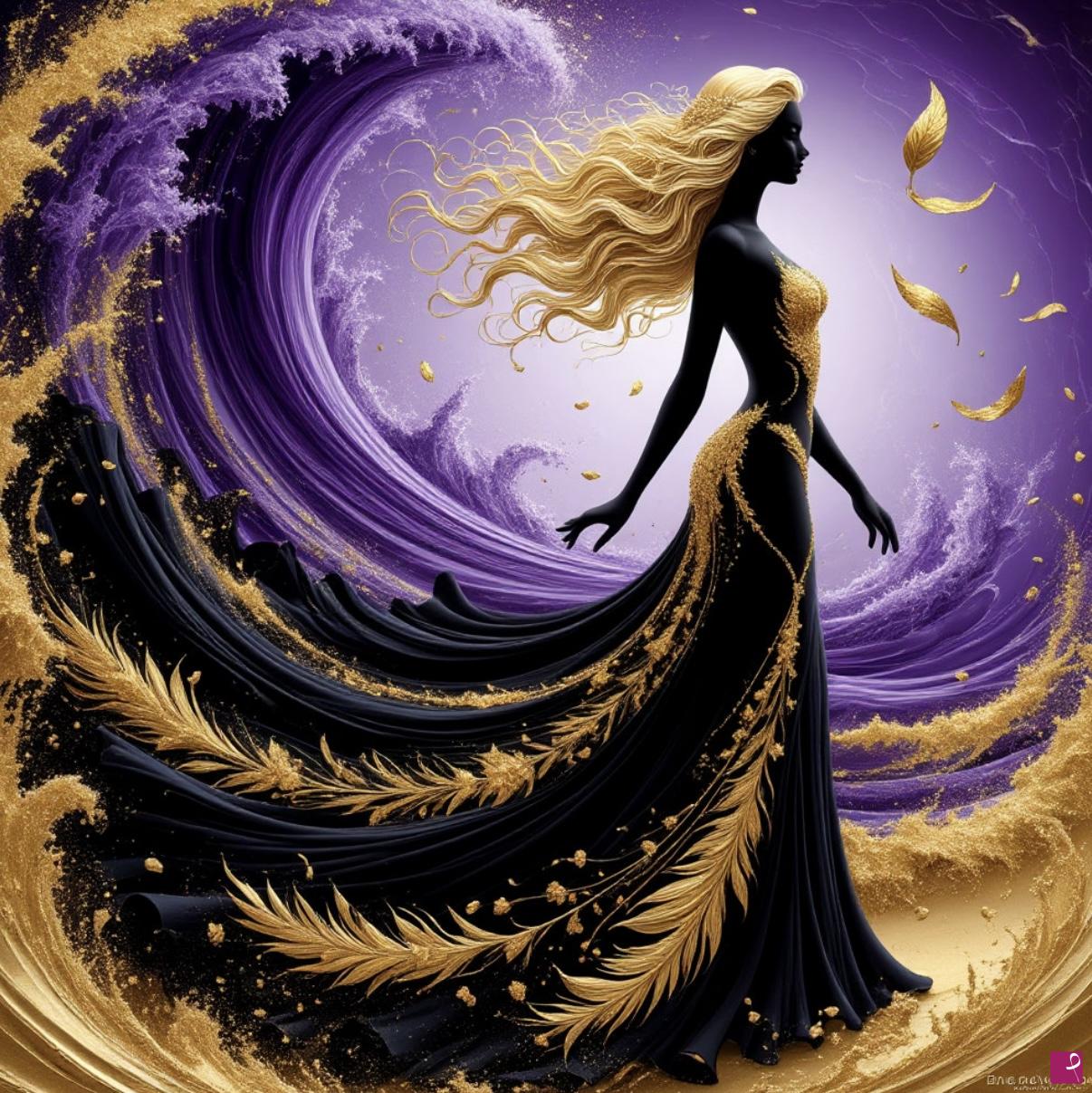 quadri in vendita online - Fantastic Lady in Moon light 