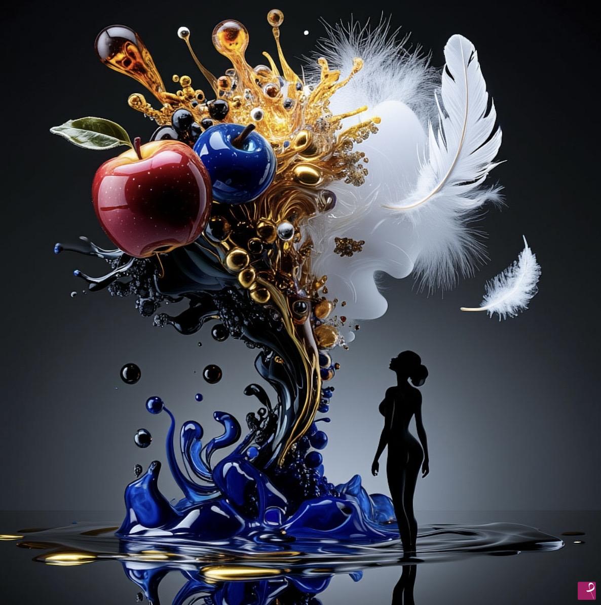 quadri in vendita online - Fantastic tree and girl 