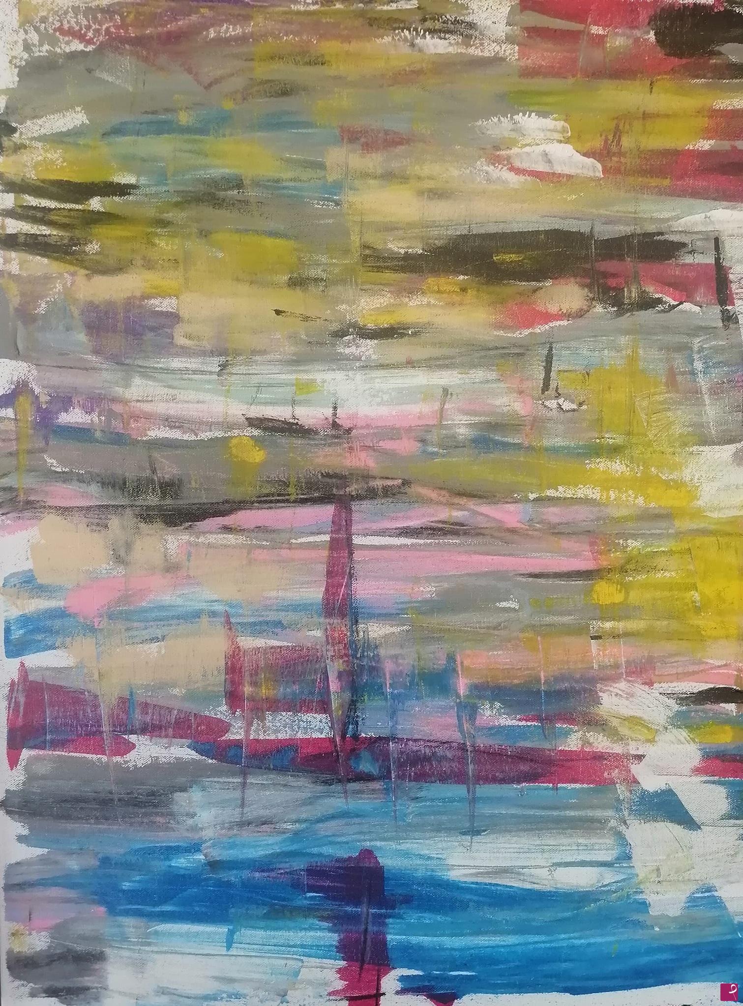 quadri in vendita online - Fantasy Olio su tela dipinto astratto originale Lovisi Valter 75 x 60 