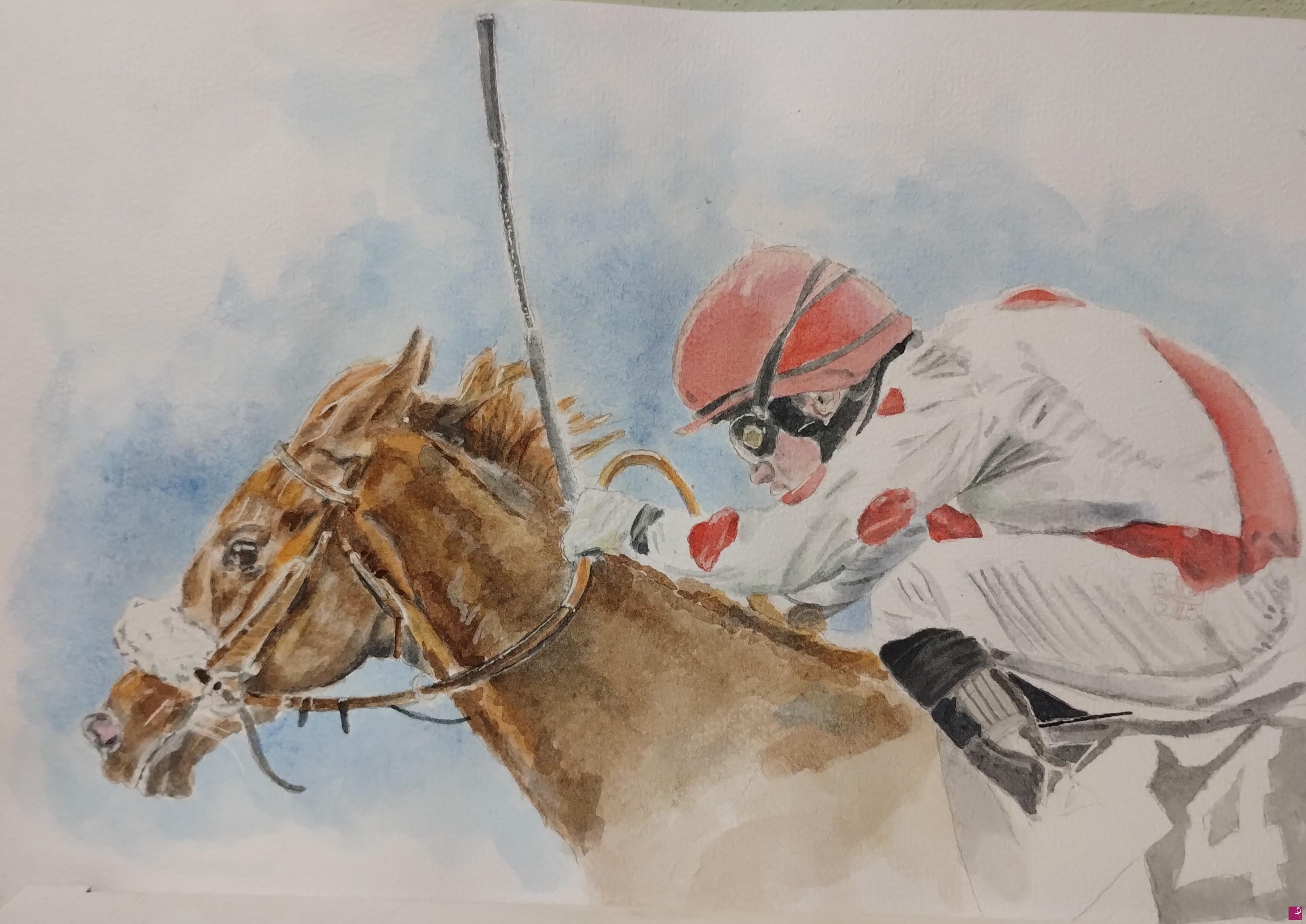 quadri in vendita online - Fantino e cavallo