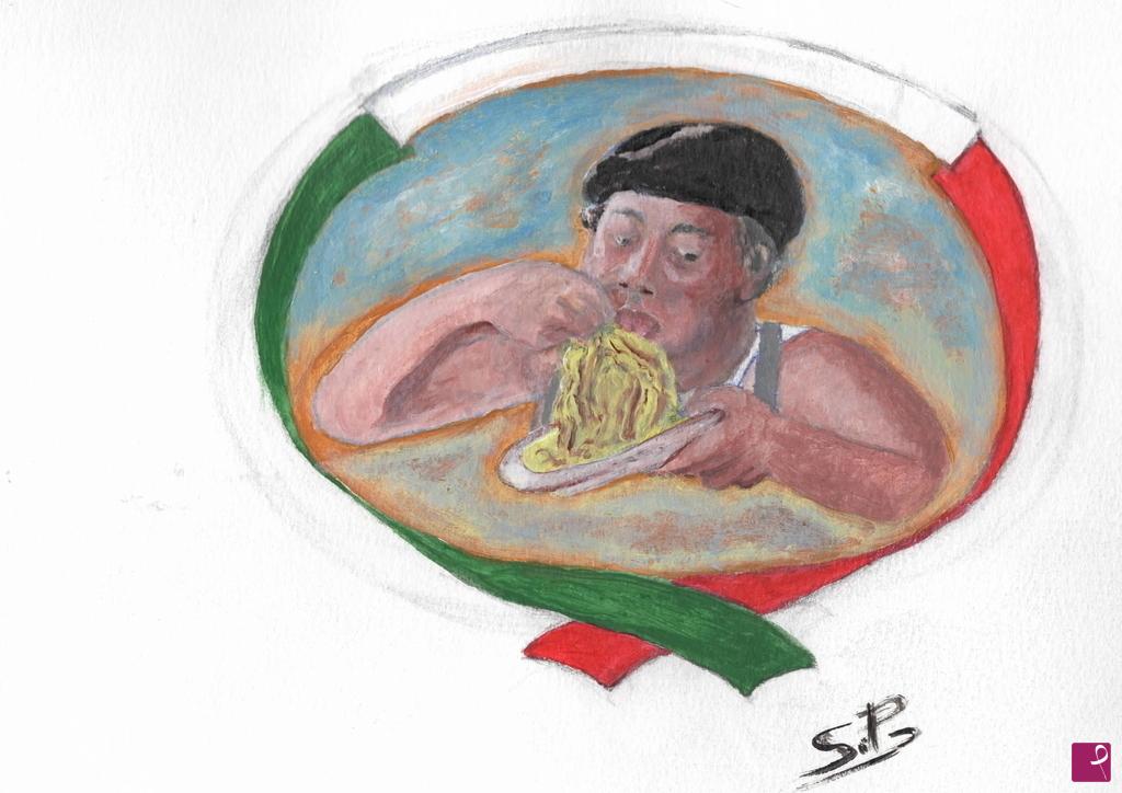quadri in vendita online - Fantozzi, logo su carta