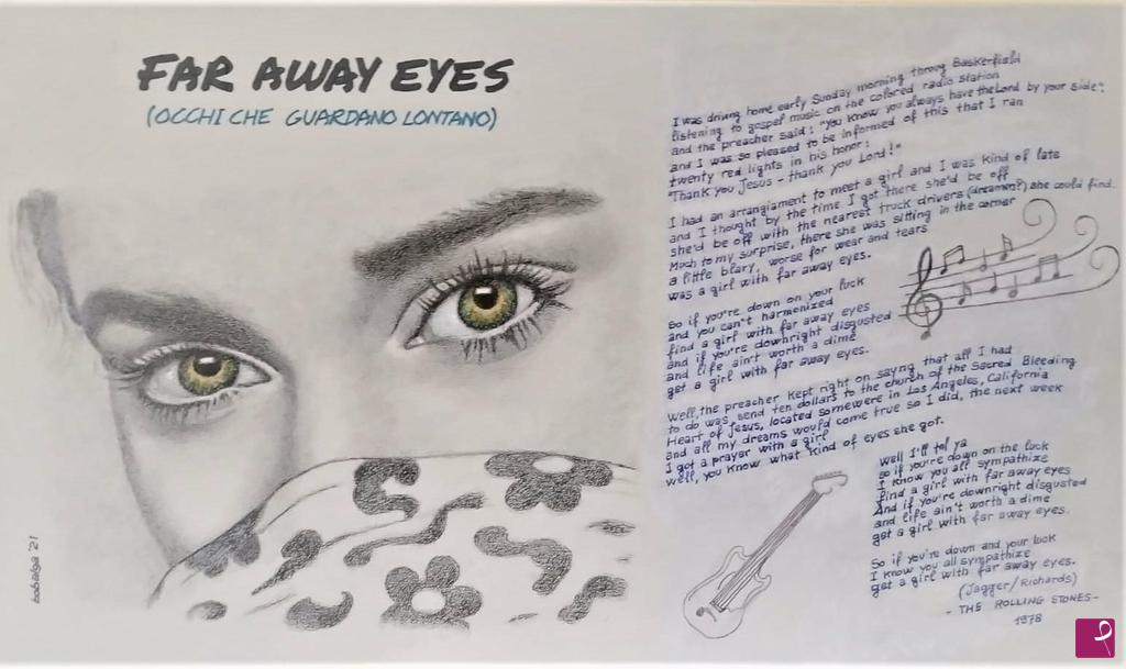 quadri in vendita online - Far Away Eyes (omaggio ai Rolling Stones)