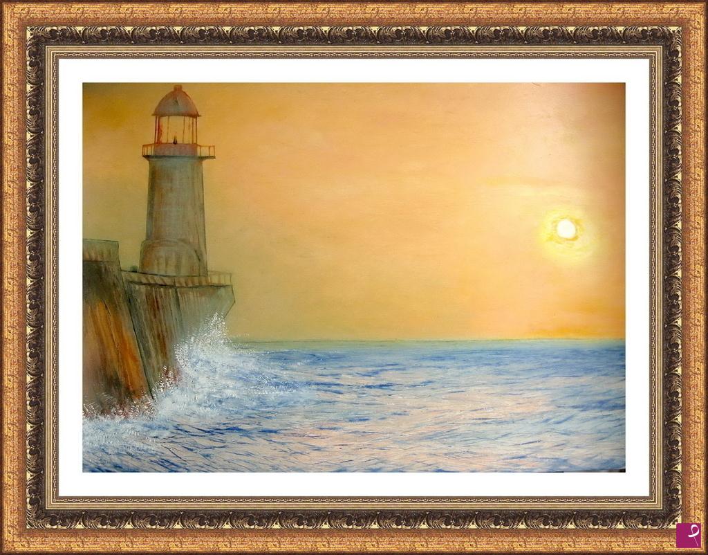 quadri in vendita online - Faro al tramonto