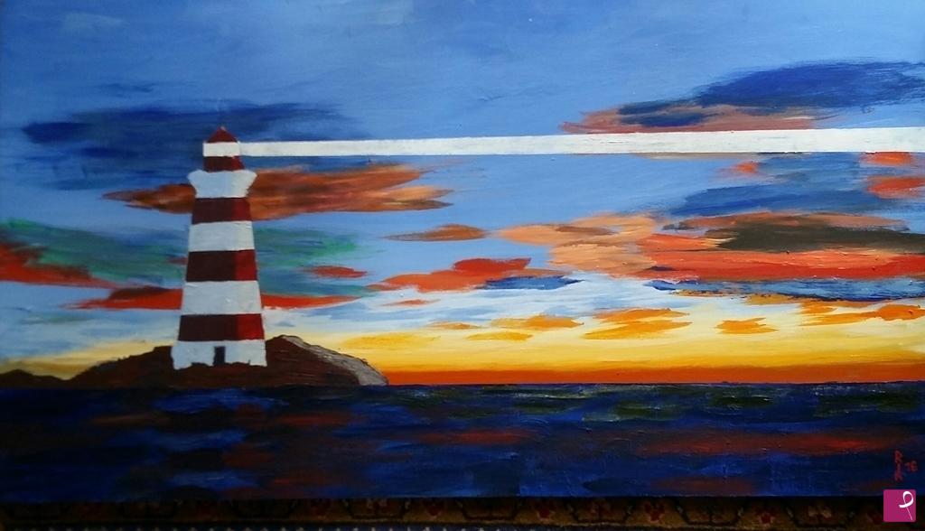quadri in vendita online - FARO AL TRAMONTO 2