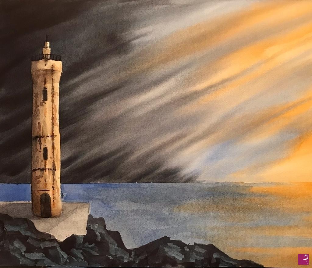 quadri in vendita online - Faro al tramonto