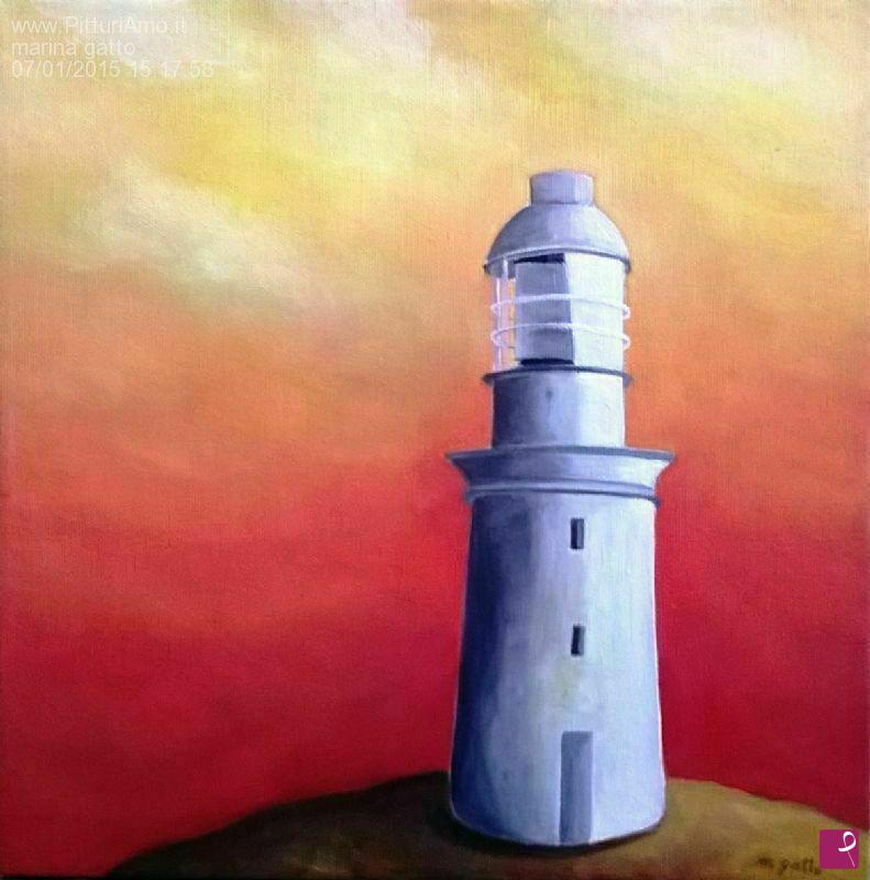 quadri in vendita online - faro al tramonto