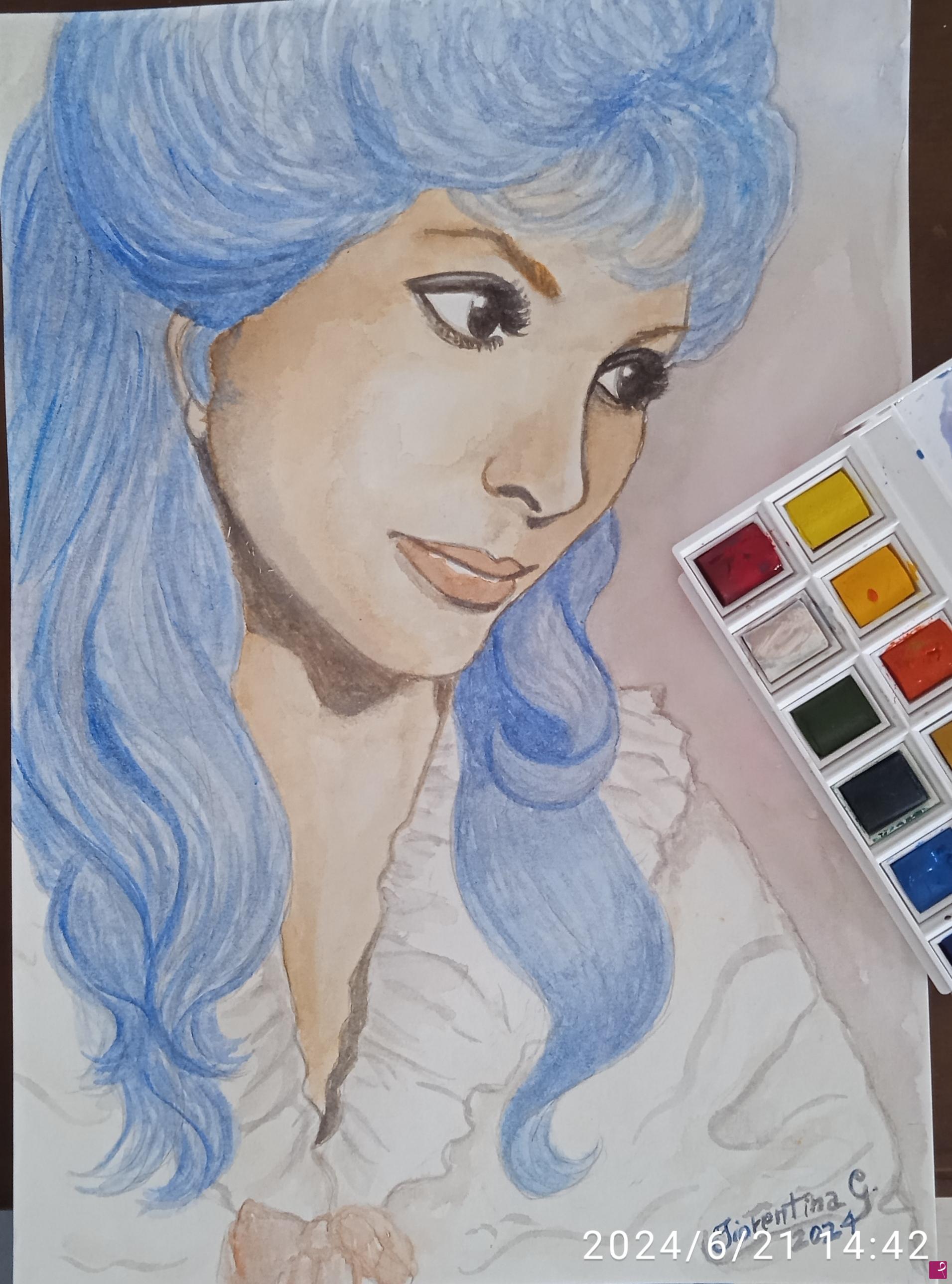 quadri in vendita online - Fata turchina (Gina Lollobrigida).