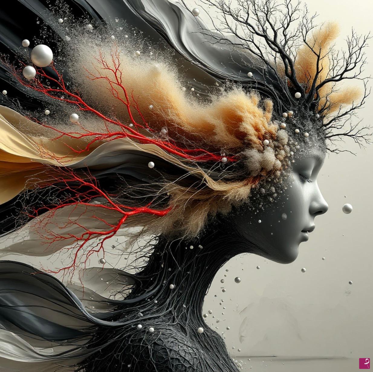 quadri in vendita online - Female personification of a tornado