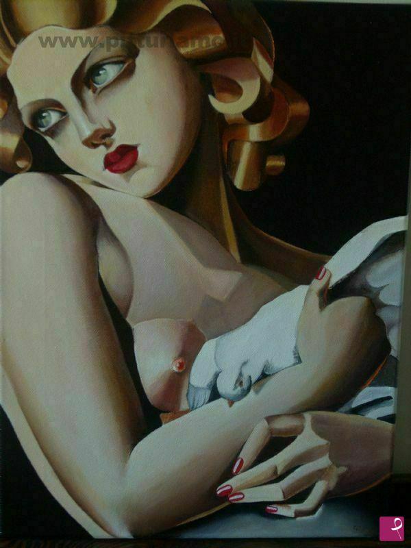 quadri in vendita online - femme à la colombe