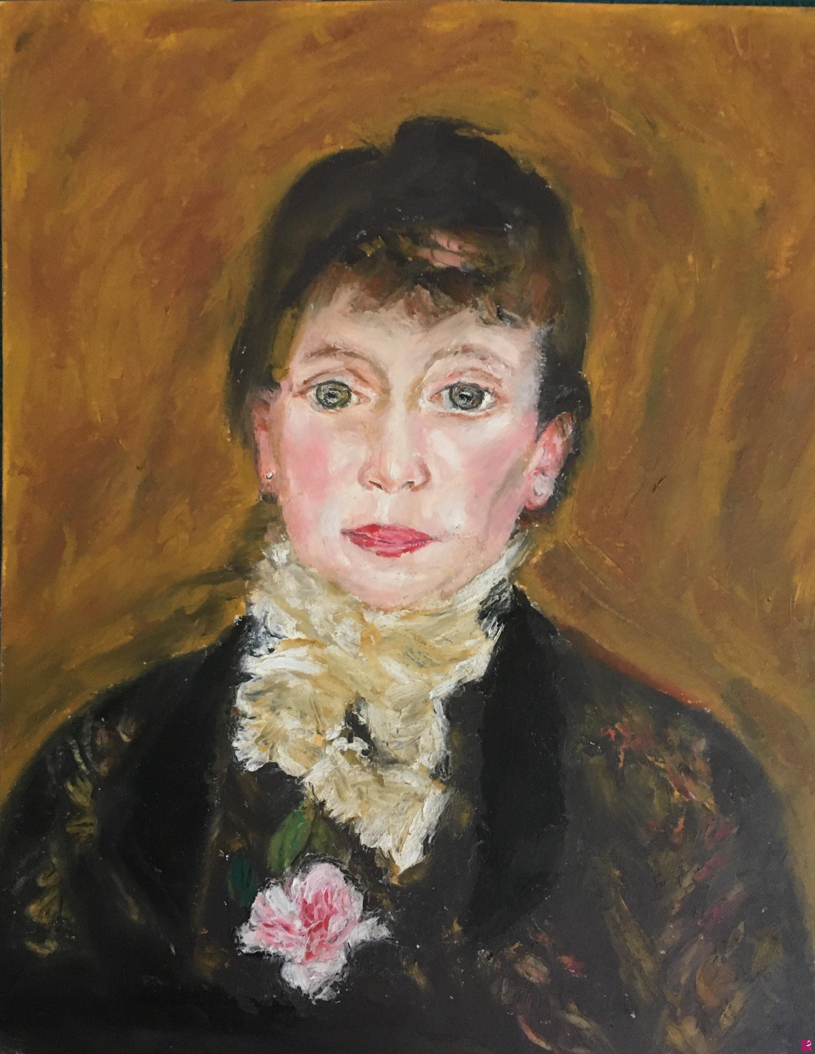 quadri in vendita online - Femme au jabot blanc
