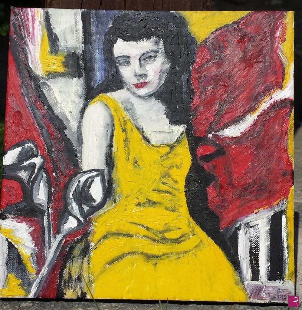 quadri in vendita online - Femme en Jaune