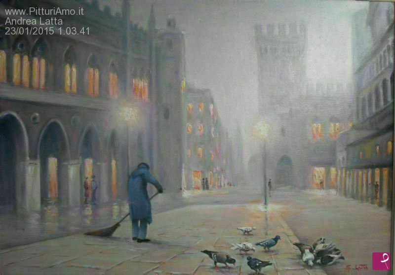quadri in vendita online - Ferrara -Spazzino nella nebbia