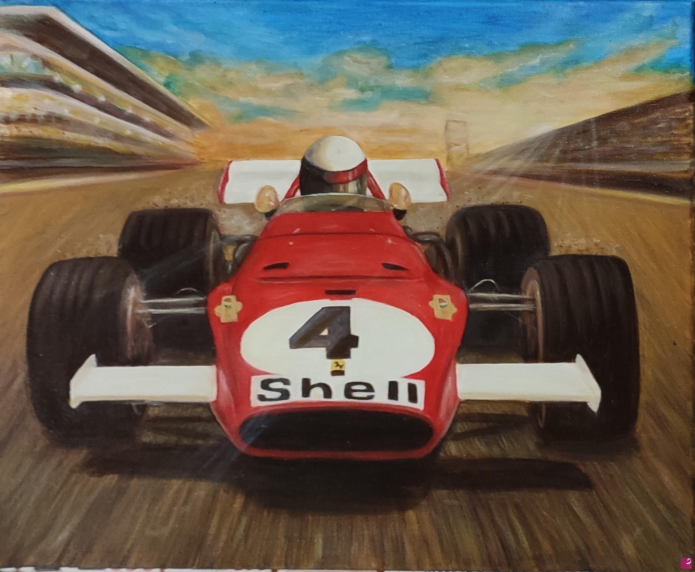 quadri in vendita online - Ferrari 312B - Olio su tela 50x40