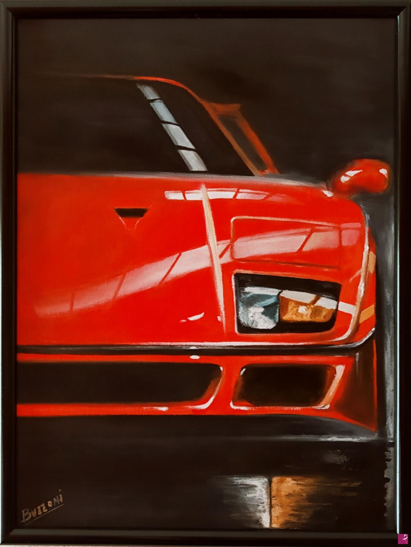 quadri in vendita online - Ferrari f40 artwork quadro dipinto a mano