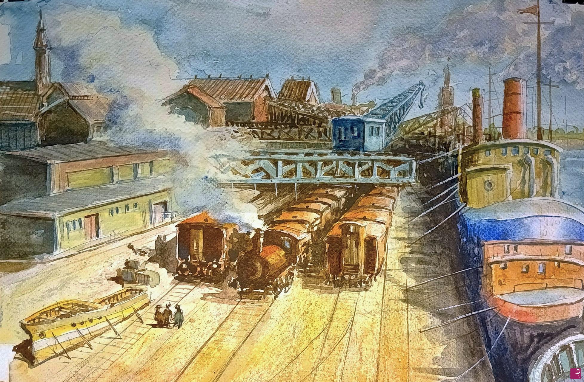 quadri in vendita online - FERROVIA E PORTO