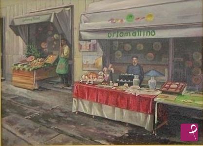 quadri in vendita online - Festa del borgo (Via Italia a Chivasso -TO)