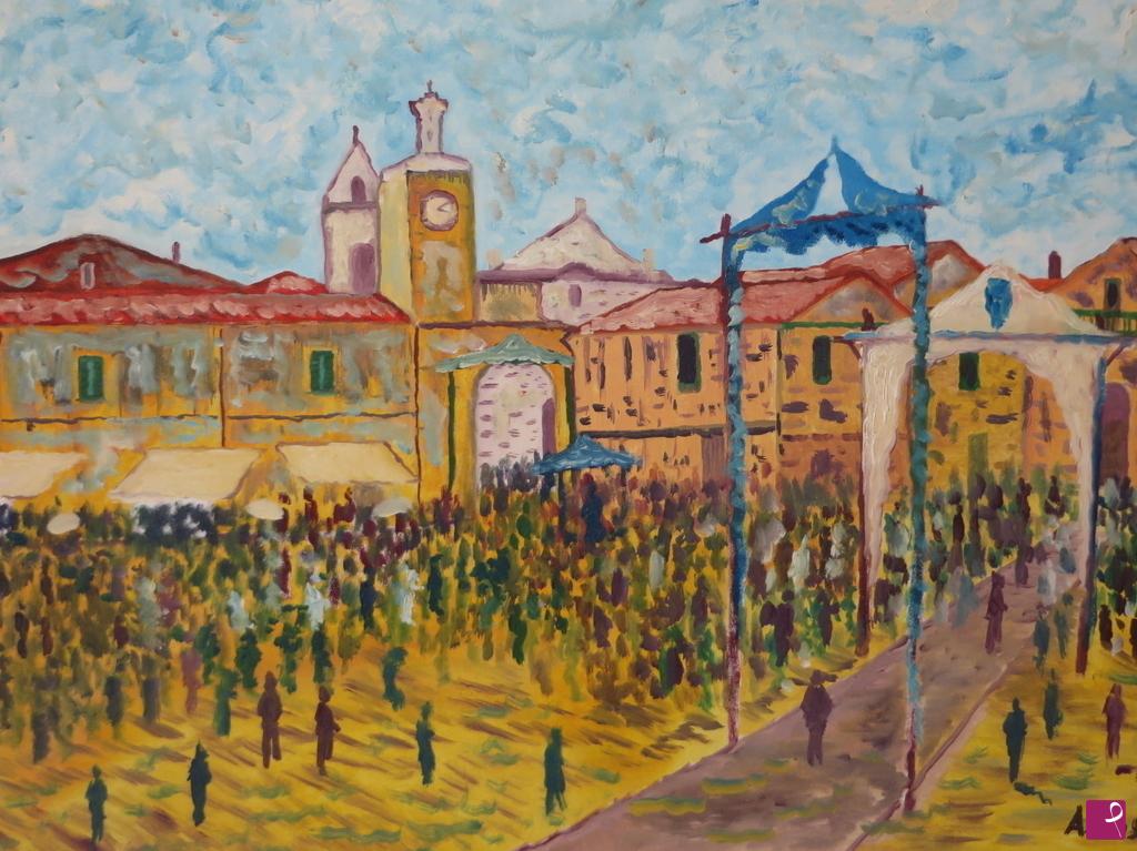 quadri in vendita online - Festa della Madonna di Costantinopoli a Portocannone(grande versione)