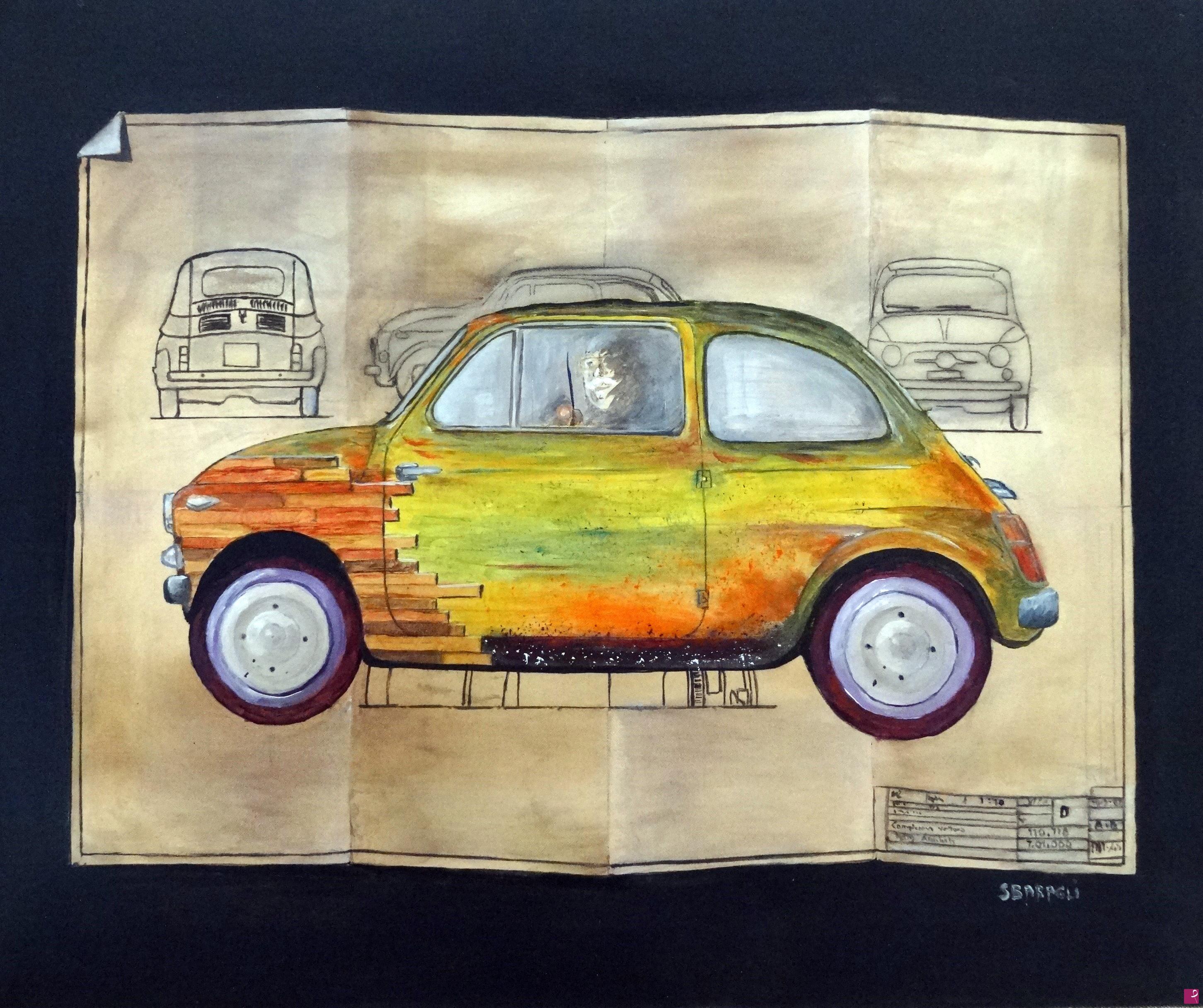 quadri in vendita online - Fiat 500 - Fasi e Riflessi