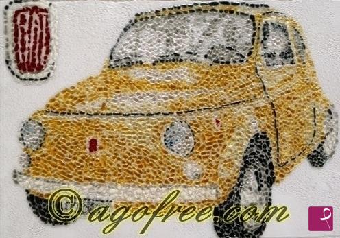 quadri in vendita online - FIAT 500 - Mosaico in vetro di Murano