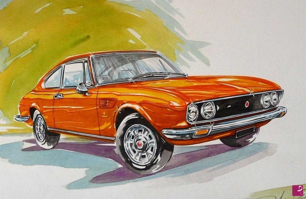 quadri in vendita online - FIAT DINO coupe' 1972
