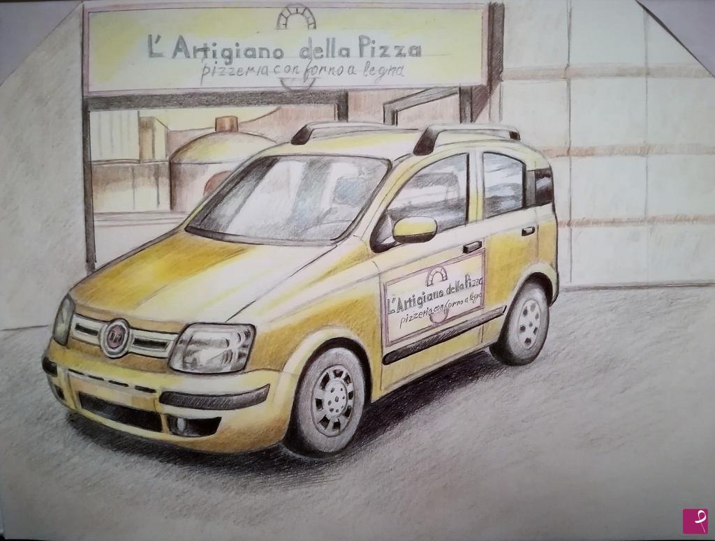 quadri in vendita online - " Fiat Panda passione Italiana"