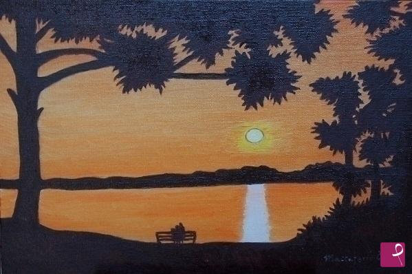 quadri in vendita online - Fidanzati al tramonto