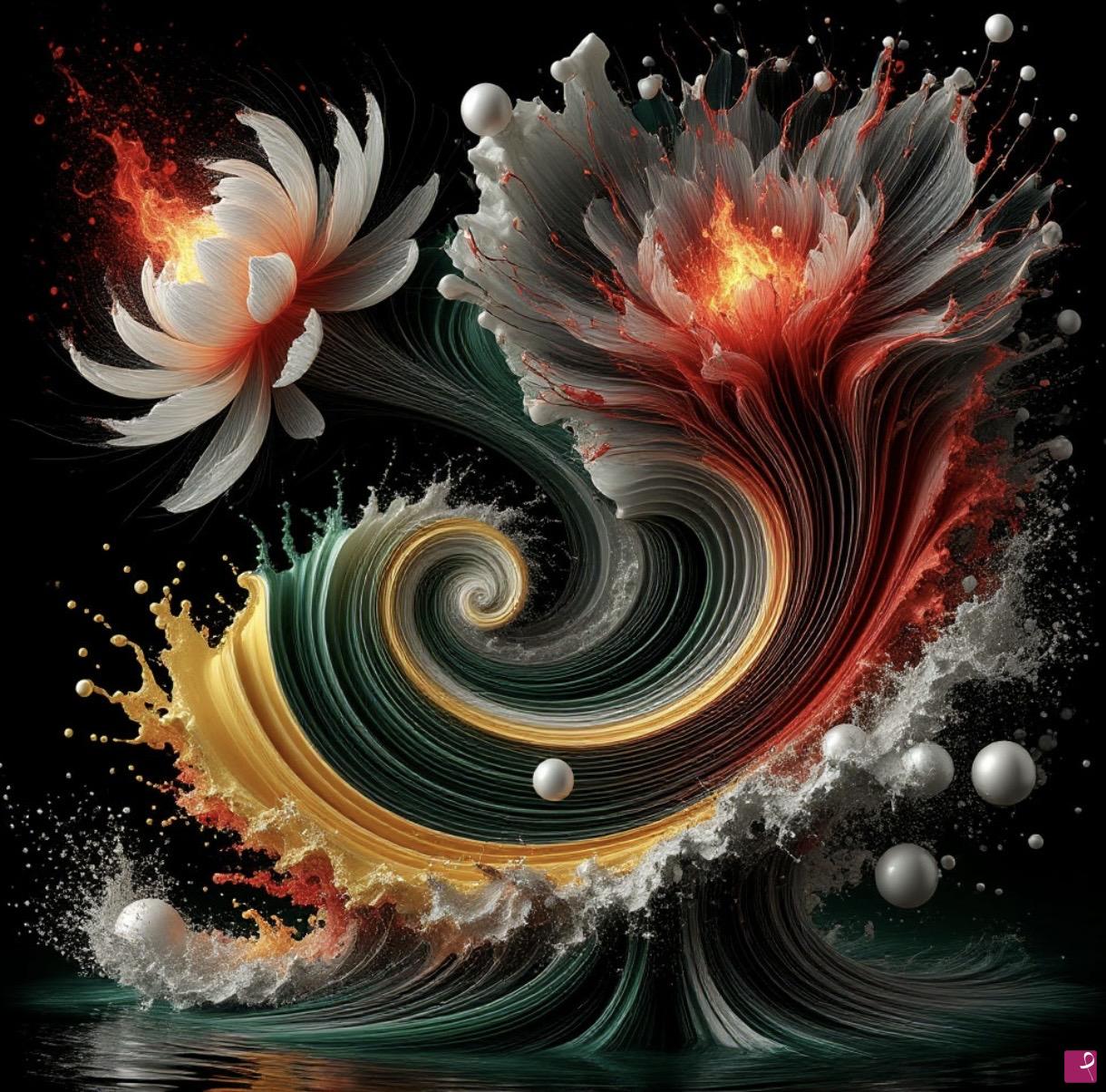 quadri in vendita online - Fiery Flowers