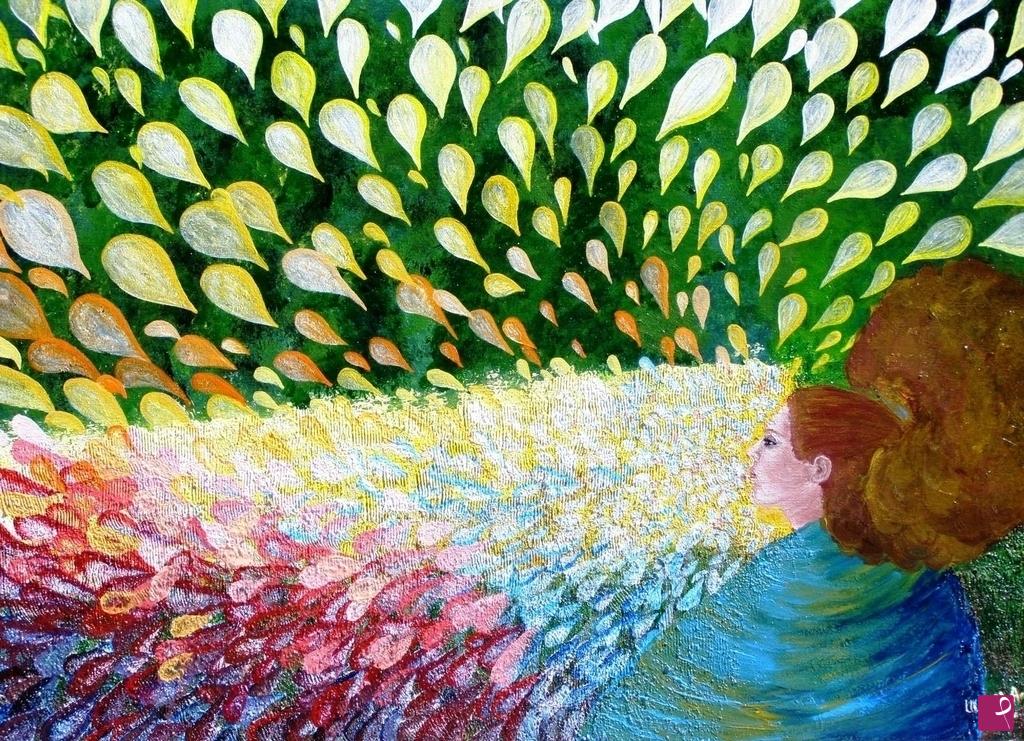 quadri in vendita online - “Figlia dei fiori”