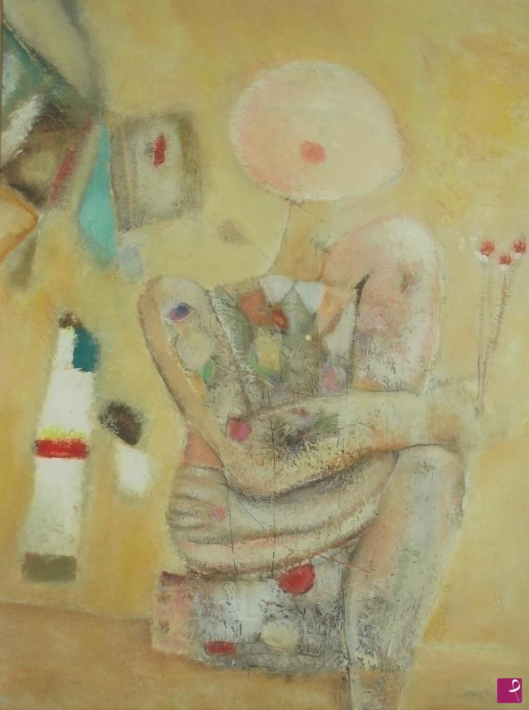 quadri in vendita online - Figura con fiori
