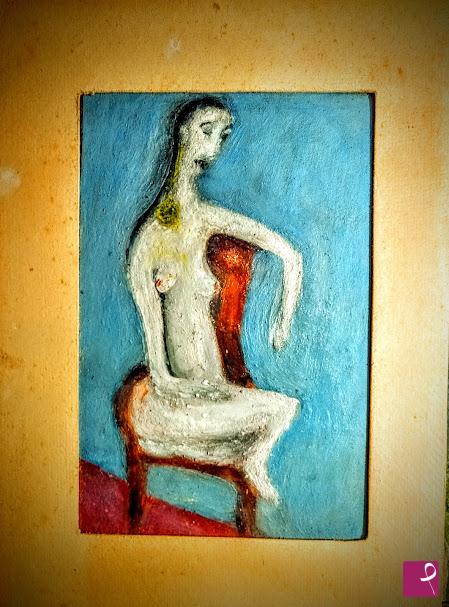 quadri in vendita online - figura di donna seduta